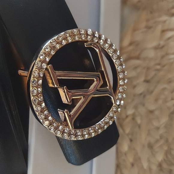 Last one🌷Black LV Crystal belt buckle Size 110cm - Picture 2 of 3